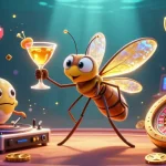 Engage with OKVIP's vibrant casino world featuring animated characters and gaming elements.