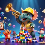 Experience thrilling games at 88aa, featuring vibrant 3D characters and colorful casino elements.