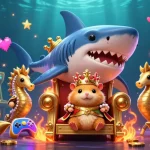 Experience thrilling gameplay at EA88 with a golden hamster king and seahorse guards in a vibrant 3D casino.