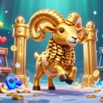 Experience exhilarating gameplay with uy88 in this vibrant 3D casino scene filled with coins and arcade machines.