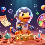 Engage with xo88 at a vibrant alien casino with cheering bacteria and dynamic gaming elements.