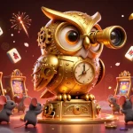 Experience thrilling gameplay at U888 casino with a dynamic scene filled with animated characters and festive elements.