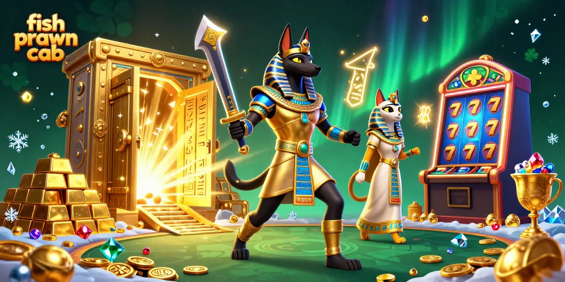 Experience the thrill of fish prawn crab with vibrant slot machines and treasures in a captivating scene.