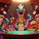 Join the excitement at g28com with a brontosaurus overseeing a thrilling casino atmosphere.