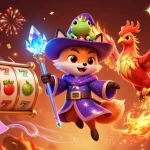 Hit club showcases a magical casino scene featuring a wizard fox, phoenix, and rich slot elements.