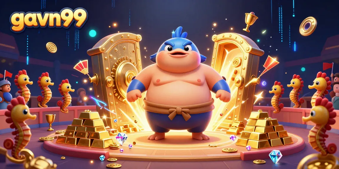 Experience the excitement of cockfighting at gavn99 with vibrant visuals and animated characters.