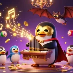 Engage with win79's thrilling lottery action as golden coins rain down from the penguin's organ.