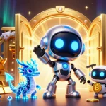 Experience the excitement of U31 with a dynamic 3D casino scene featuring treasures, a robot mascot, and more.