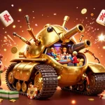 Experience excitement with O8's golden beetle tank, revealing a mini casino amidst vibrant decorations.