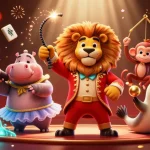 Experience the vibrant action of ù mạt chược with lively casino characters and glowing game elements in this colorful scene.