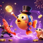 Experience thrilling gameplay at HITCLUB as an anglerfish lures golden coins amid a vibrant casino atmosphere.
