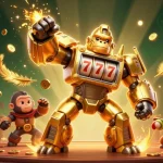 Engage with UK88's thrilling gaming world featuring a unique gorilla mech in action.