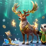 Engage with BL555's immersive slots and jackpots featuring a druid stag and badger.