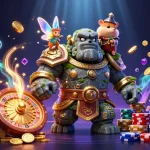 Experience thrilling gameplay with fly88's dynamic features in this ultra-detailed 3D casino illustration.