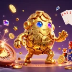 Experience exhilarating gaming action with tt88, featuring a golden golem and casino elements.