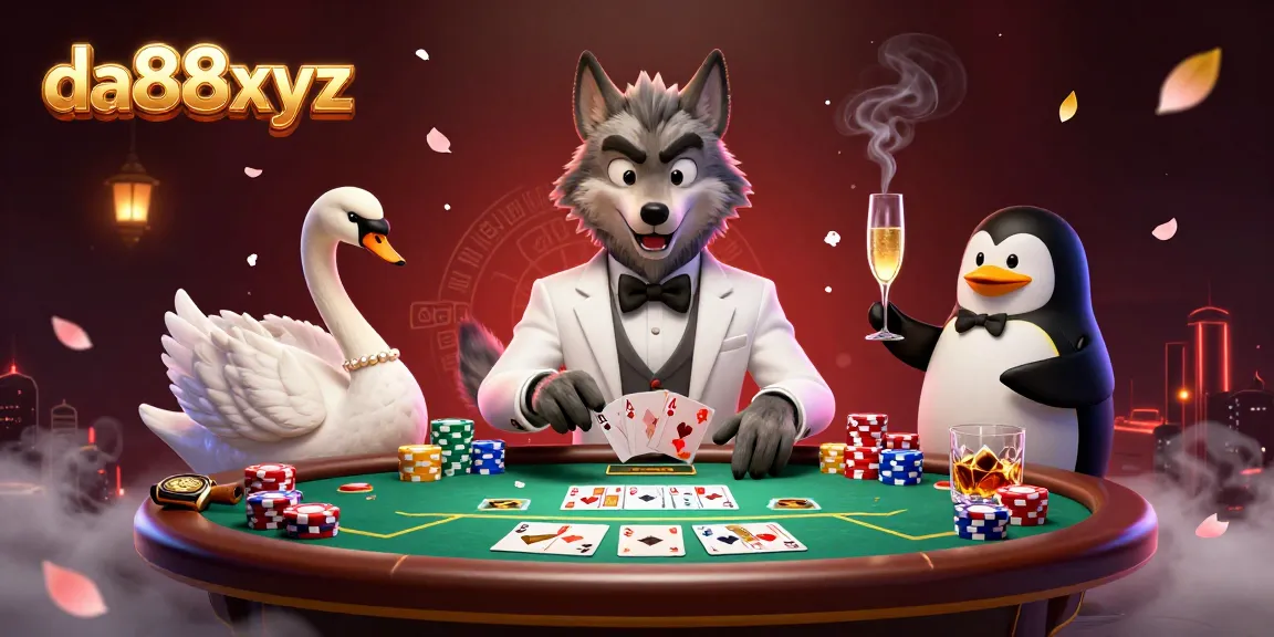 Play exciting baccarat with da88xyz, featuring a skilled wolf, swan dealer, and penguin sommelier.