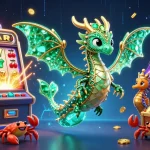 Experience vibrant gameplay with Lucky88 in an engaging casino scene featuring a dragon and treasure.