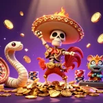 Engage in exciting betting at BETBD with a festive casino scene featuring vibrant characters and dynamic game elements.