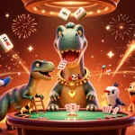 Engage with nk88's unique gambling atmosphere, featuring dynamic 3D casino elements and vibrant characters.