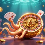 Join the excitement at QS88 with a colorful 3D casino scene featuring a giant nautilus and glowing games.