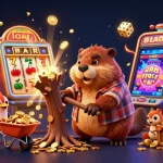 Experience the thrill of winning with 789win's dynamic beaver theme amidst golden coins and jackpot symbols.