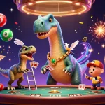 Engage in thrilling Fun79 gameplay with vibrant casino elements and dynamic characters in a unique setting.