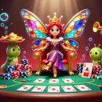 Experience the excitement of luck8 with a vibrant casino scene featuring a butterfly queen.