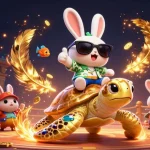 Engage with KK55's dynamic casino experience featuring a lucky rabbit and golden turtle