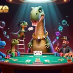 Experience the thrill of mxprize at this lively casino scene with vibrant animated characters and poker action.