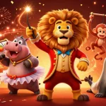 Kubet's thrilling atmosphere displayed with a circus theme featuring lively characters in a casino setting.