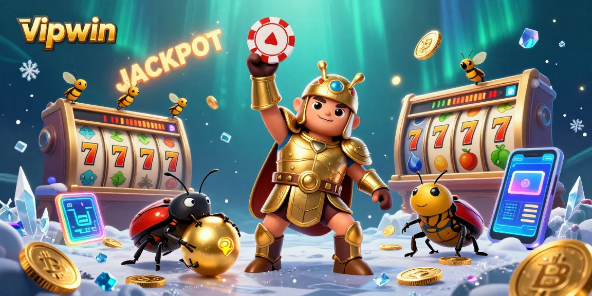 Engage with vipwin for a chance to win jackpots in vibrant casino-themed illustration showcasing dynamic characters and gaming elements.