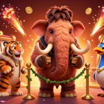 Experience thrilling action at w88 with a vibrant illustration featuring casino characters immersed in gaming fun.