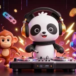 Experience thrilling gameplay at appkeonhacai, showcasing a vibrant 3D casino scene with DJ panda.