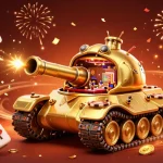 Experience the excitement of sunwin with a vibrant 3D casino scene featuring a golden beetle tank.