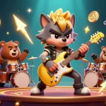 Shred with GO99’s playful rock star wolf amidst thrilling casino action.