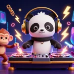 Spin and win with ok9 as a DJ panda, monkey, and kitten join a vibrant casino scene.