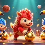 Compelling rivalry scene of 789win pangolins engaging in thrilling casino action.