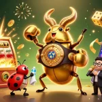 Engage in thrilling Pe888 casino fun with a vibrant 3D illustration showcasing characters and gaming excitement