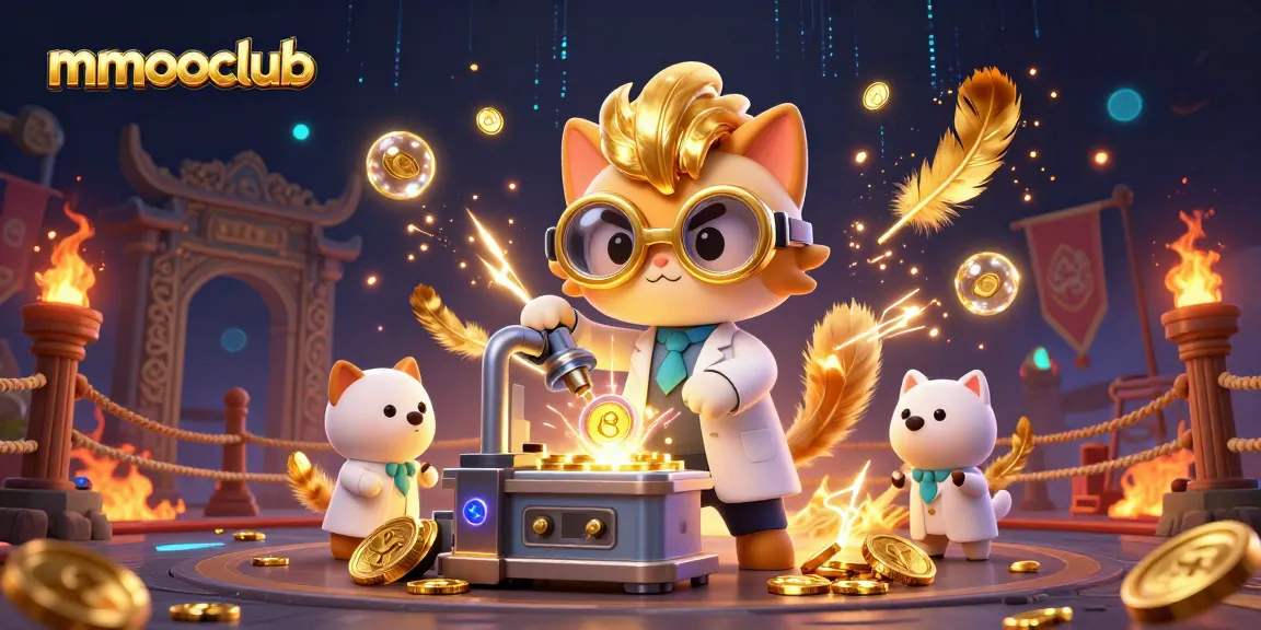 Engage with the thrilling world of mmooclub as cartoon characters create gold coins amidst dynamic casino elements.