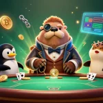 Engage in thrilling poker at VIPWIN with a jolly walrus, penguin dealer, and a bluffing pufferfish.