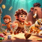 Join the excitement at e2bet2's casino with vibrant 3D characters and crypto elements.