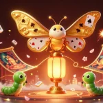 Engage with 123B through a vibrant 3D illustration of casino elements, showcasing a majestic moth and dynamic gaming scenes.