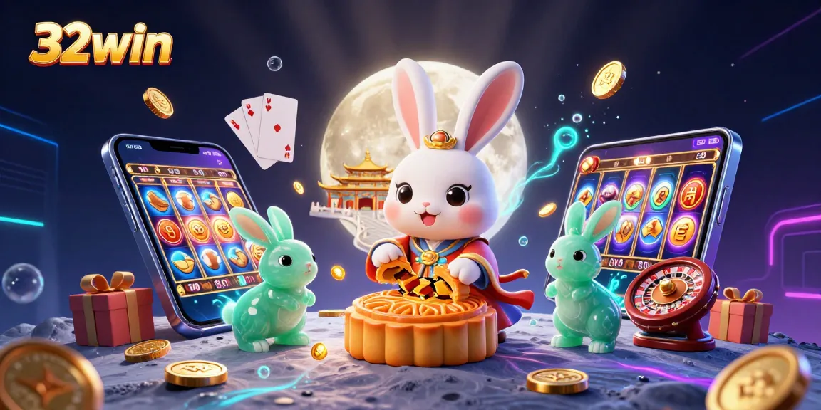 Bet successfully at 32win with a dynamic 3D casino illustration featuring engaging gameplay elements.