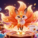 Experience the vibrant world of ZO88 with a colorful nine-tailed fox and dazzling casino elements.