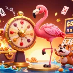 srokportop: Exciting gaming scene with colorful characters, a prize wheel, and dynamic casino elements.