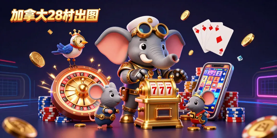 Engage with 加拿大28走势图 showcasing a lively steampunk elephant in a detailed casino scene.