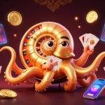 Experience thrilling wins at mmoo with a vibrant 3D gaming scene featuring a nautilus roulette wheel.