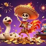 Experience the excitement of lu88a with vibrant casino celebrations featuring a mariachi rooster, mummy snake, and DJ hamster.