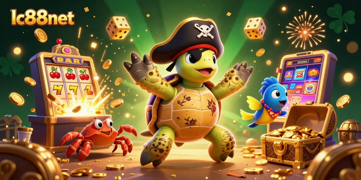Experience the thrills of lc88net with a vibrant pirate-themed casino illustration featuring exciting gaming elements.