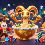 Experience the excitement of ON68 with a vibrant casino scene featuring unique characters and dynamic elements.